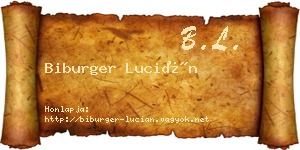 Biburger Lucián névjegykártya